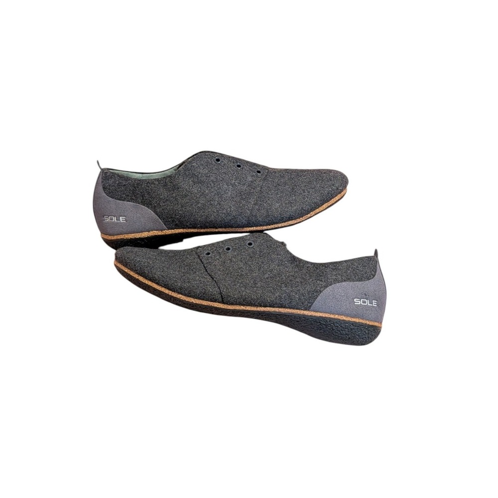 SOLE District by ReCork Lark Slip-On Shoes Slate Wool Oxford Sustainable Sz 8